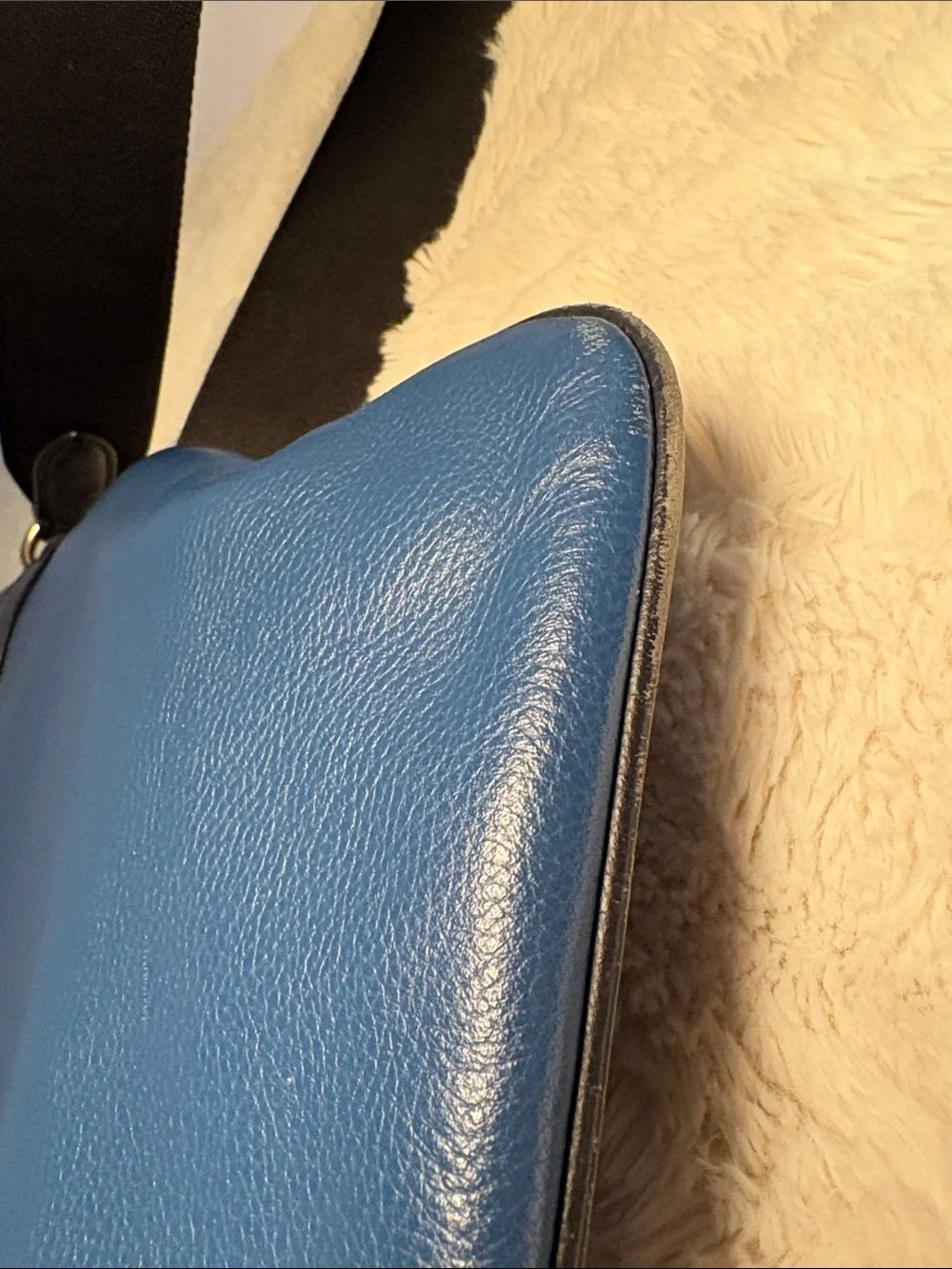 Coach Two-Tone Blue and Black Leather Messenger Bag